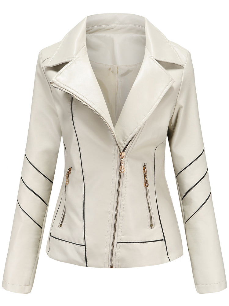 LEDERIMATATIONSJACKE GINNIE beige