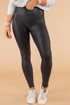 Schwarze Skinny-Leggings aus Kunstleder