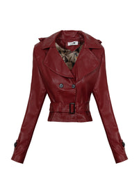 LEATHER JACKET LAVENDER dark red