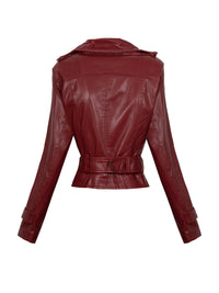 LEATHER JACKET LAVENDER dark red