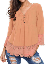 BLUSE MIT SPITZENDETAIL PAULA orange