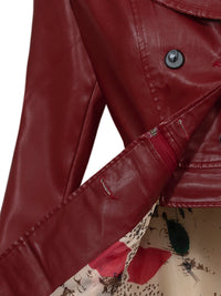 LEATHER JACKET LAVENDER dark red