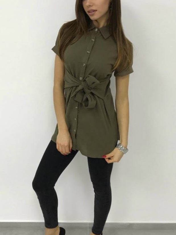 BLUSE MIT GÜRTEL JESSICA Khaki