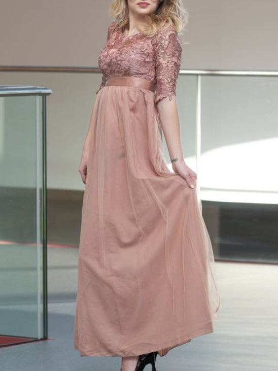 SPITZEN-MAXI-ABENDKLEID BONNIE rosa