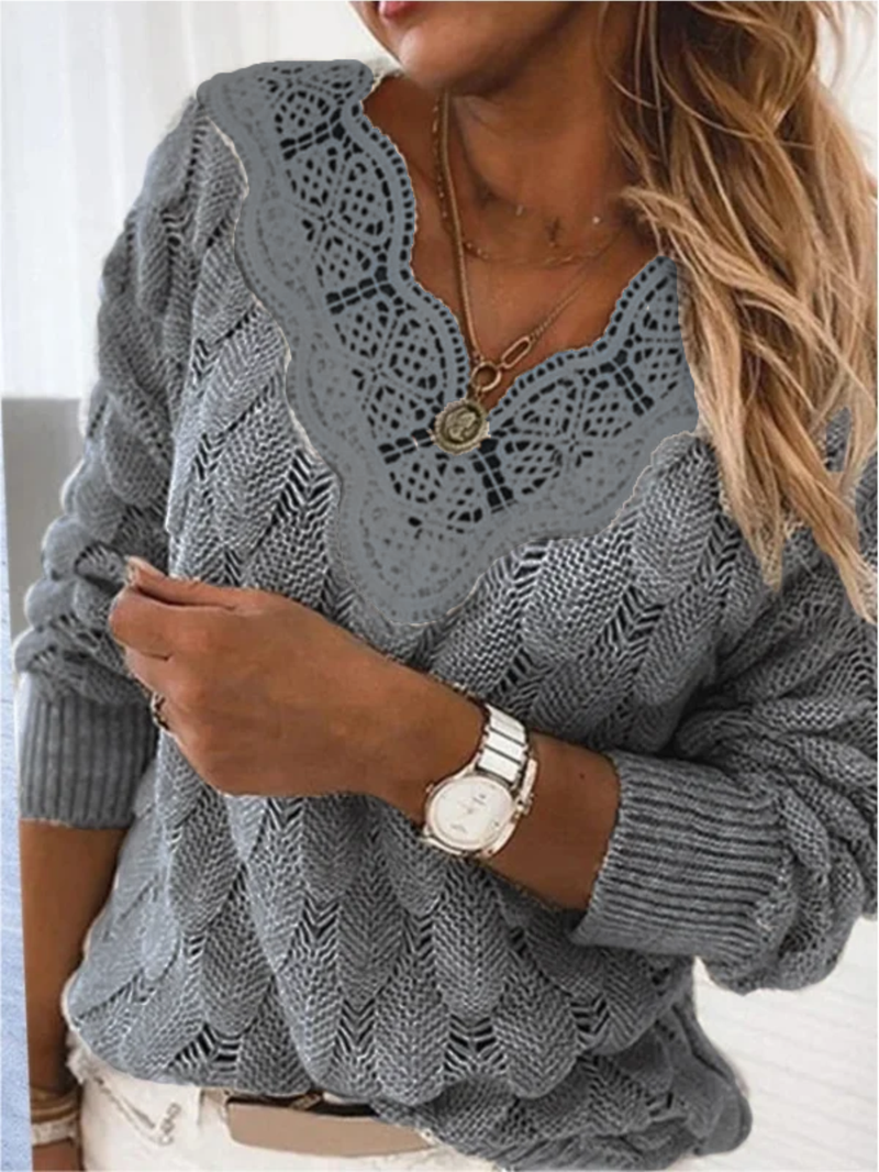 ELEGANTER PULLOVER MARGUARETTE grau