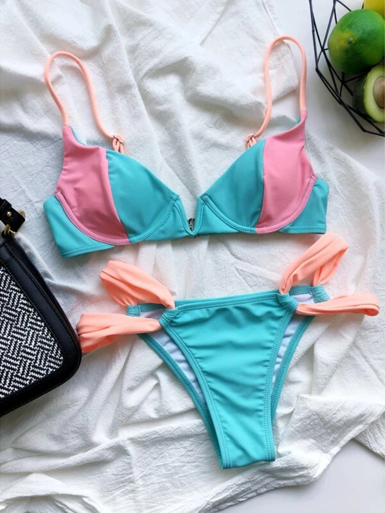 BIKINI LINDON blau und rosa