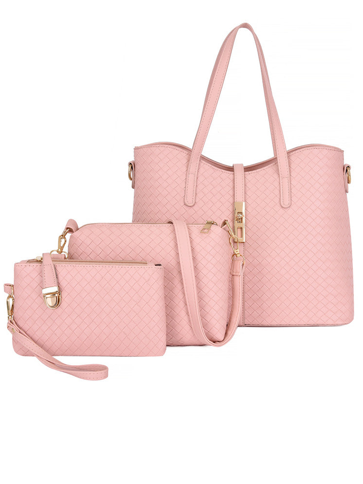 3-teiliges TASCHEN-SET CARLY rosa