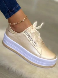 SNEAKERS HELANA Gold und Weiß