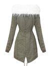 PARKA-JACKE MIT WEISSEM FELL TIANNA Khaki