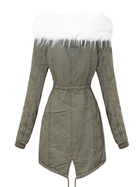 PARKA-JACKE MIT WEISSEM FELL TIANNA Khaki