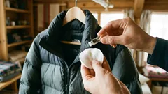Zwei Tropfen auf ein Wattepad reichen aus, damit Ihre Daunenjacke wieder wie neu aussieht: Sie müssen sie nicht mehr in der Waschmaschine waschen.